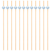 12pcs Sky-Blue Wooden Fruit Forks For Cocktails Luau Parties