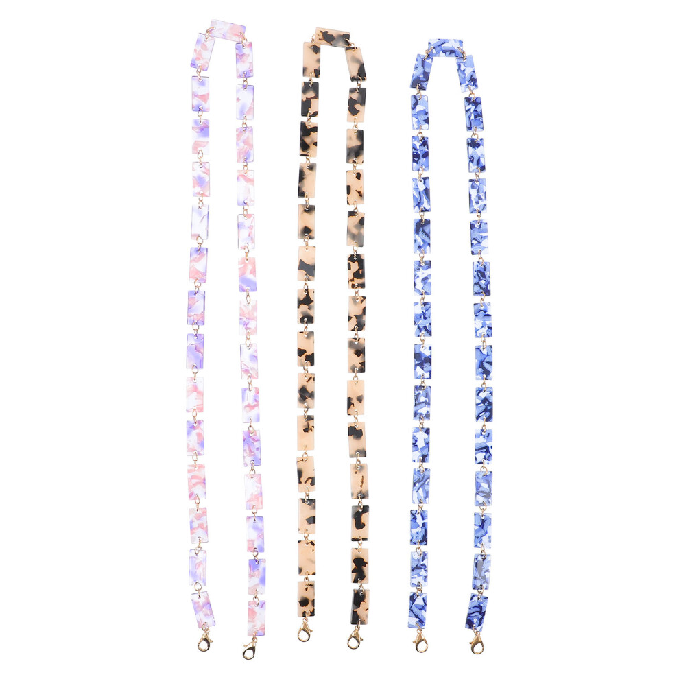Solustre Purple Mask Chains Acrylic 3Pcs 27.51X0.39x0.20in