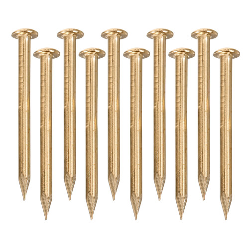 Brass Nail Set Round Head Golden 100pcs