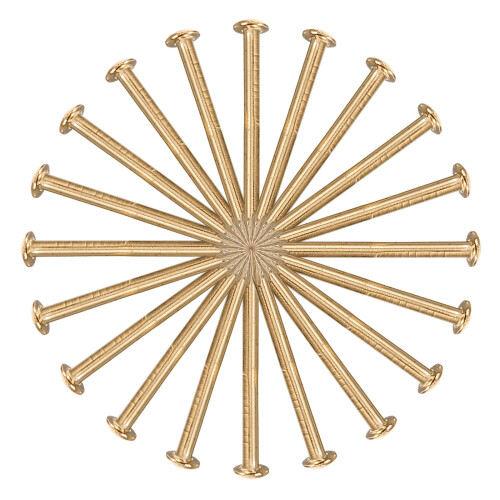 Brass Nail Set Round Head Golden 100pcs 2