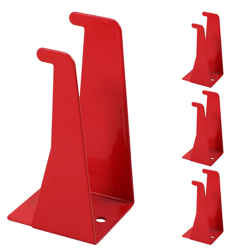 Wall Fire Extinguisher Mount Bracket Iron 4Pcs Red 3164077273747