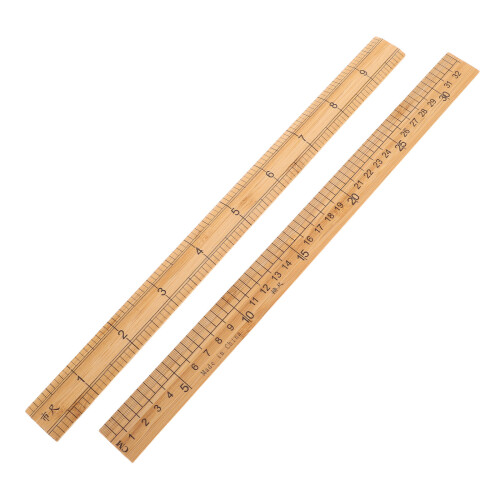 2pcs Sewing Ruler Double Sided Scale Khaki Measuring Tool