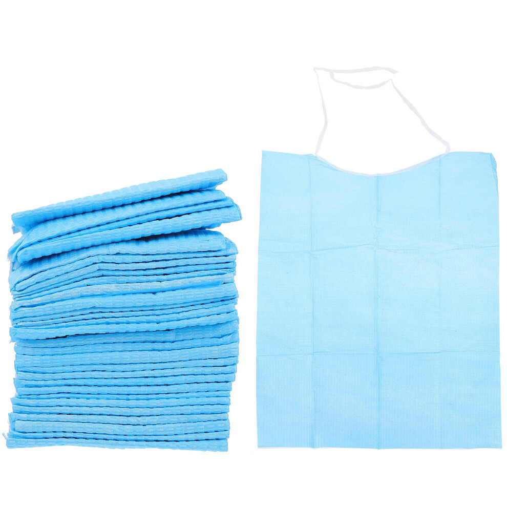 Portable Waterproof Feeding Bibs For Elders Made Of Pvc 120Pcs Blue Iplusmile