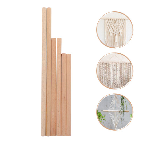 6pcs Manual Weaving Sticks Diy Tapestry Making Tools Wooden Rods 2