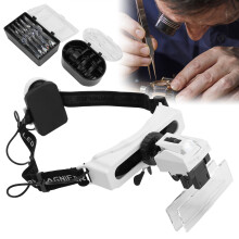 Verstellbare LED-Kopflupe mit 11 Vergrößerungsstufen für Handwerk & Lesen