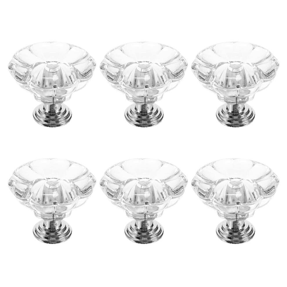 6Pcs Crystal Clear Cabinet Knobs Durable Zinc Alloy Wardrobe Handles 3164024136699