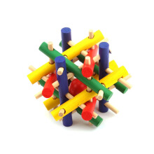 Wooden Toy Ball Foraging Toys Parrots African Grey Bird Bite Hanging