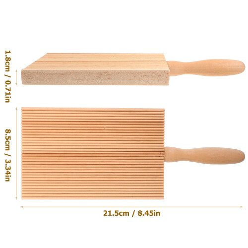 1Pc Wooden Garganelli Pasta Maker Khaki Kitchen Tool with Handle 1