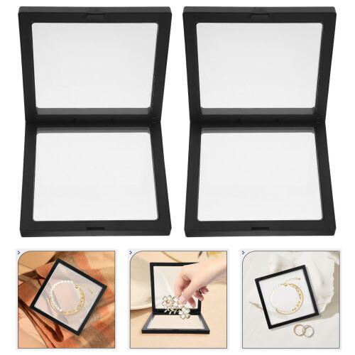4 Pcs Transparent Jewelry Display Rack Floating Frame And Storage 1
