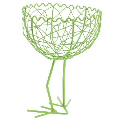Wire Fruit Basket For Snack Organization Coated Green 1pack 2