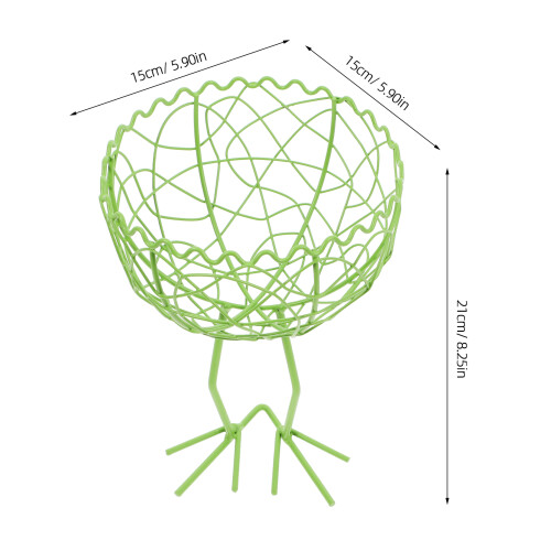 Wire Fruit Basket For Snack Organization Coated Green 1pack 1