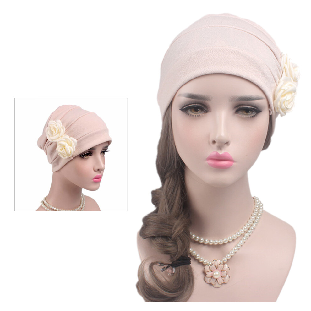 Head Wrap Chemo Headwear For Women Cotton Beige 2pack Sleep Cap-image-OPC-PK8MNN8-NEW