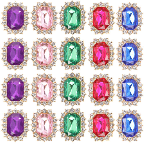 20pcs Clips Decorations Rhinestones Charms 2