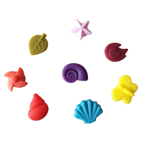 Glass Markers Charms Silicone Assorted Color 8pcs