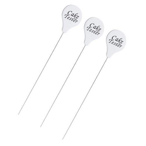 3Pcs White Stainless Steel Cake Tester Needle Easy-Clean Baking Tool