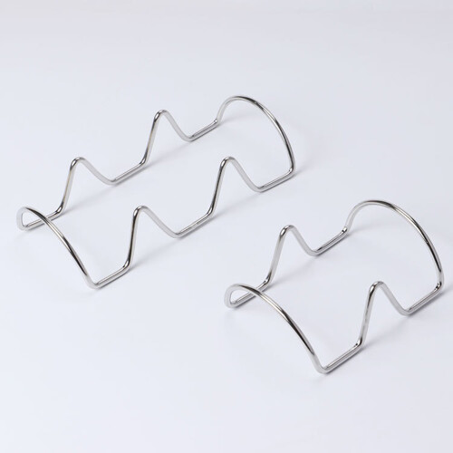 Masteelf  2 Pcs Taco Holder Mexican Pancake Rack Toaster Shells Silver 2