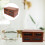 Desktop Organizer Box Skincare Storage Box Wood 1set 4