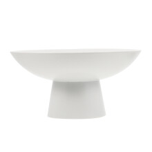 White Ceramic Footed Fruit Bowl Decorative Fruit Serving Stand