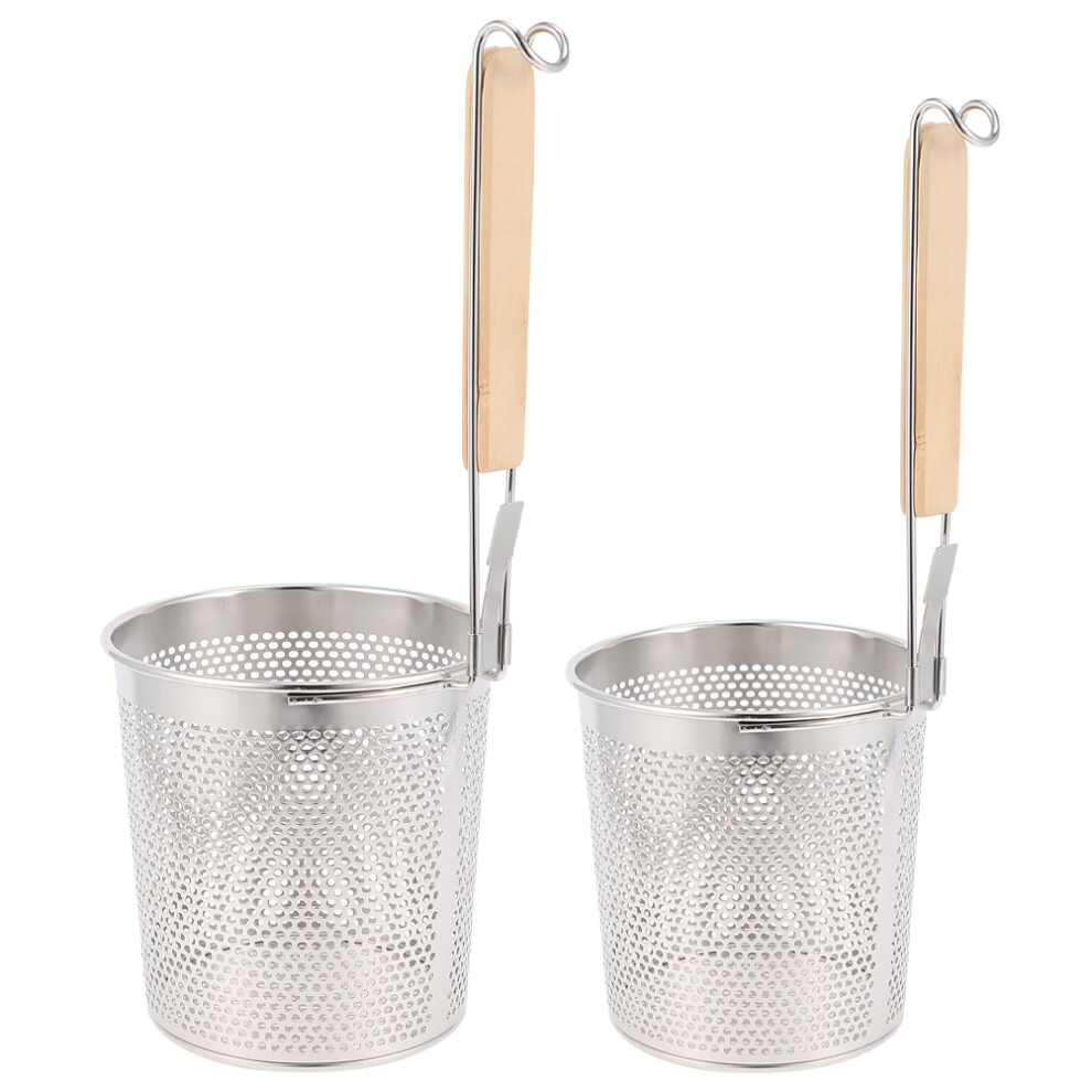 Raindrops  2 Pcs Stainless Colander Strainer Convenient Pasta Basket-image-OPC-PK8MRYZ-NEW