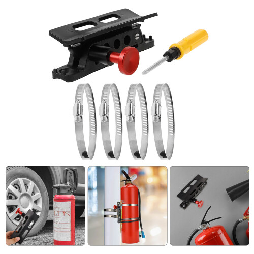 Extinguisher Mounting Bracket Adjustable Black 1 Set 2