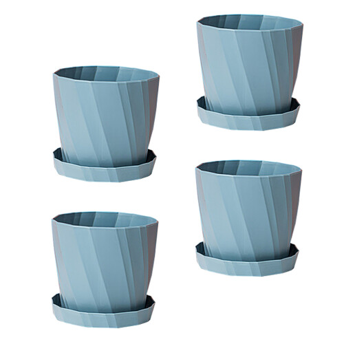 Planter Simple Plastic Flower Pot 4pcs 5.4x5.4x4.9in 2