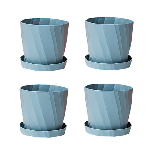 Planter Simple Plastic Flower Pot 4pcs 5.4x5.4x4.9in