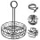 Black Iron Handle Storage Basket Durable Wire Fruit Holder 9