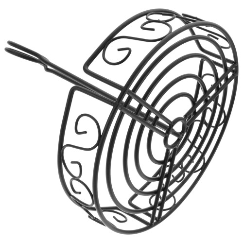 Black Iron Handle Storage Basket Durable Wire Fruit Holder 2