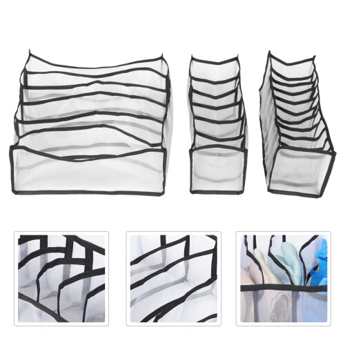 3Pcs Durable Nylon Sock Sorting Boxes Household Underwear Storage 2