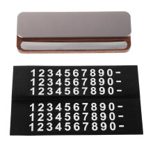 Stylish Temporary Car Parking Number Plate Metal Wood Dashboard