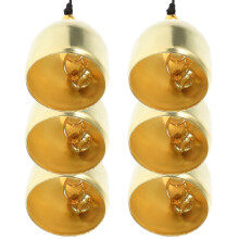 6 Sets Mini Craft Bells Black Metal Round For Christmas Trees