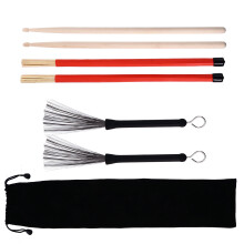 Durable Drum Wire Brush And Bamboo For Drum Use Black