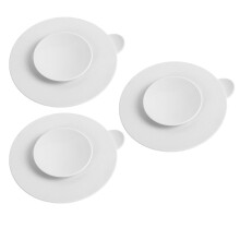 3Pcs White Silicone Suction Bowl Mats Baby Tableware Pads Non-Slip