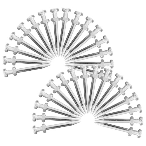 40 Pcs Grass Nailed Shoes Man 4.50x0.80x0.80cm Silver 1