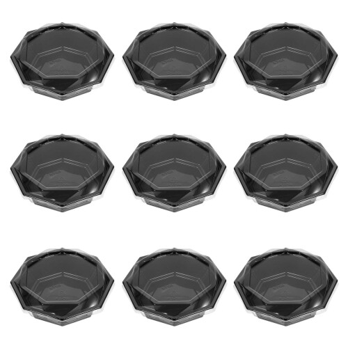 Fruit Serving Tray Clear Plastic 10set 5.2x5.2x2.6in 1