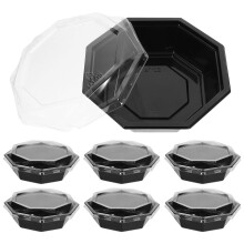 Fruit Serving Tray Clear Plastic 10set 5.2x5.2x2.6in