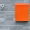 Retro Mailbox Orange 1 Set 11.8x8.9x2.6in 8