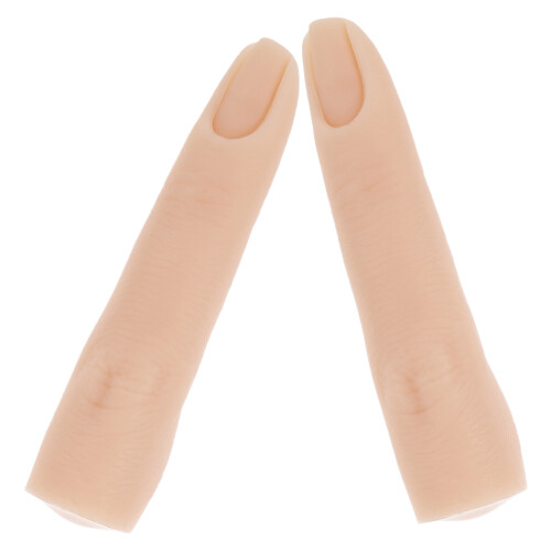 2 Pcs Silicone Practice Finger Mannequin Hand For Nails Manicure