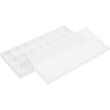 Wit Plastic Paintbox Met Vakjes, Waterverf En Acryl