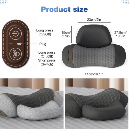 3 in 1 Neck Massager,Heated Massage Neck Pillow 1