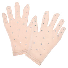 1 Pair Sparkling Rhinestone Figure Skating Gloves For Girls And Women