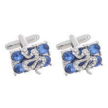 Cuff Links Blue Rhinestone 1 Pair 0.8x0.6in