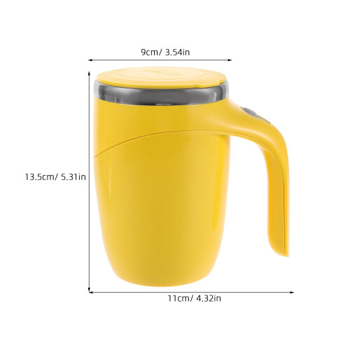 Magnetic Automatic Stirring Coffee Mug Yellow 1set 1