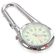 Carabiner Watch Glow Dark Clip On Fob White Outdoor Hiking Buckle