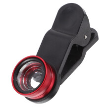 2Sets 3-in-1 Telefoon Lens Rood Macro Breedhoek Fish-Eye Met Clip