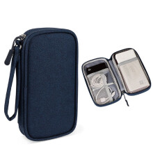 (Navy Blue)Draagbare Powerbank Opbergzak Usb-kabels Oplader Houder Organizer Etui