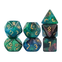 Set of 7 Polyhedral Dice D4 D8 Sparkling Mixed Color Gaming Dice for Tabletop RPGs and Party Games