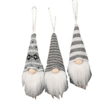 (Gray Set)3x Kerstboom Hangende Gnome Pluche Gonk Santa Poppen Hangers Decoratie Kerstmis