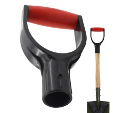 Ergonomic Shovel Handle - Reinforced Plastic D-Handle for Comfortable Snow Shoveling, Durable PVC Garden Tool Handle