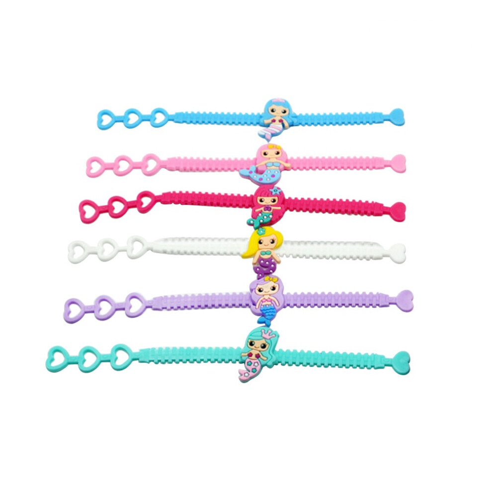 10 Pcs Mermaid Bracelet Child Cartoon Pvc Wristbands Party Supplies-image-OPC-PK8NYFK-NEW